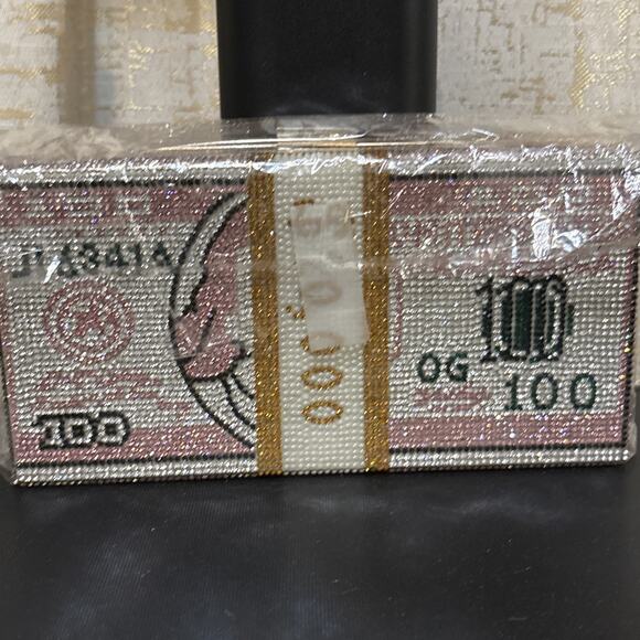 4 Unbranded Women's Bling Dollar Money clutch Purse Handbag Wallet EveningParty - Picture 6 of 7